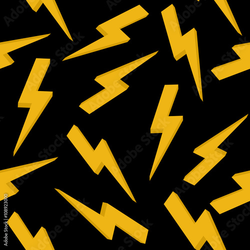 High voltage yellow sign. Seamless pattern