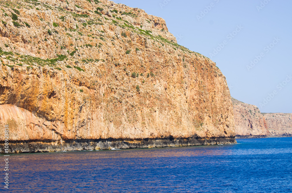 Cliffs near famous Balos beach, Crete, Greece