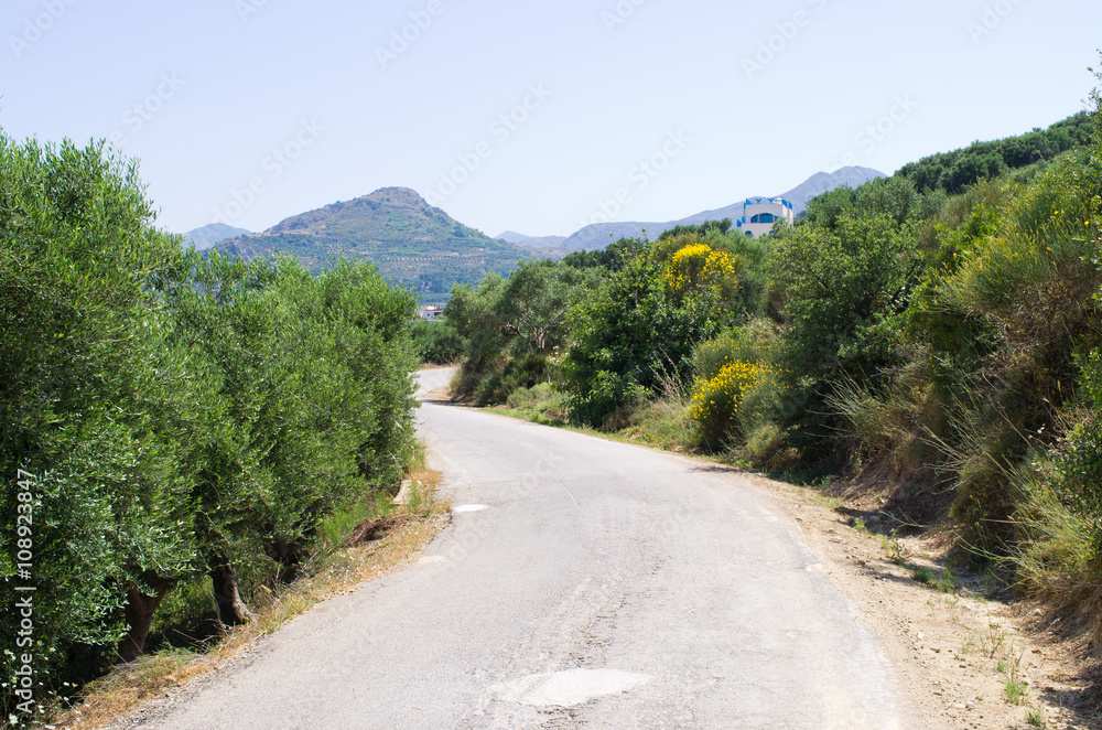 Road on the Crete island, Greece