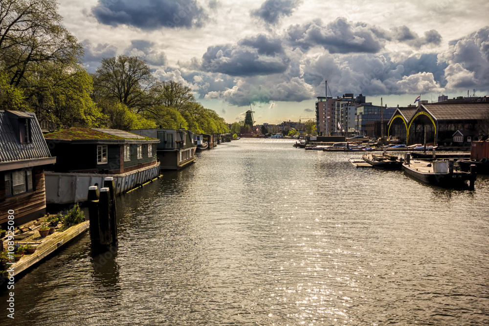 Canal in Amsterdam, the Netherlands