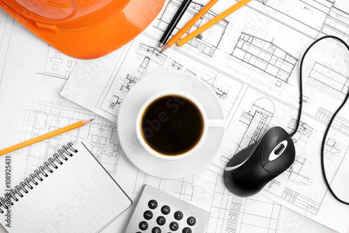 Construction plans and coffee