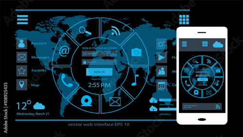 user interface web and smartphone design flat