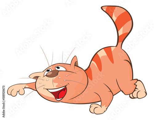 Illustration of a Cute Cat. Cartoon Character