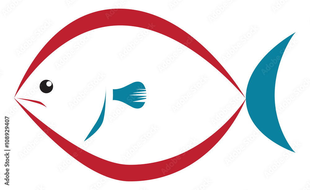 Obraz premium brush stroke fish icon - illustration