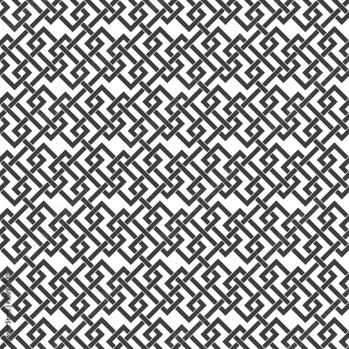 Abstract seamless pattern of intersecting lines. Swatch of black lines on a white background.