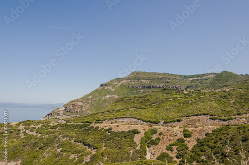 Alghero, Küstenstrasse, Sardinien, Bergstrasse, Küste, Capo Caccia, Klippen, Mittelmeer, Bucht, Wassersport, Badeferien, Insel, Sommer, Italien photo