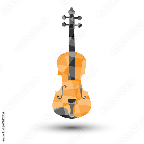 Violin on a white background, vector illustration