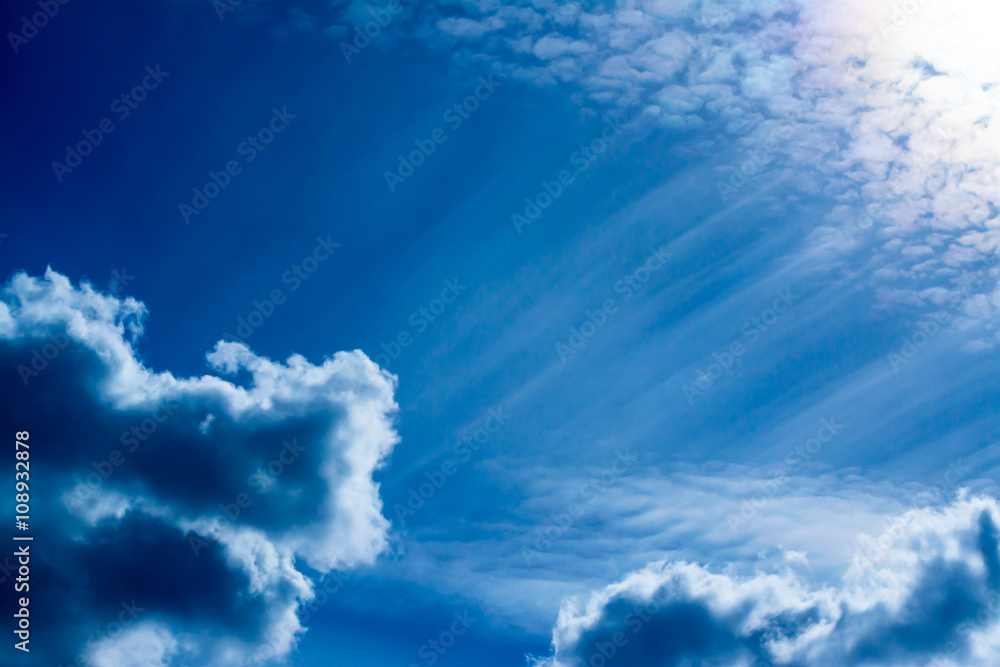 Fototapeta premium blue sky sunrise with clouds background 