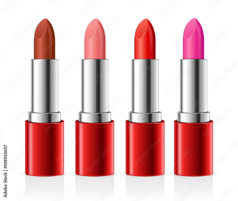 Obraz premium Realistic Lipstick Set. Vector