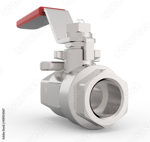 Valve with red handle left side