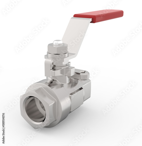 Valve with red handle right side