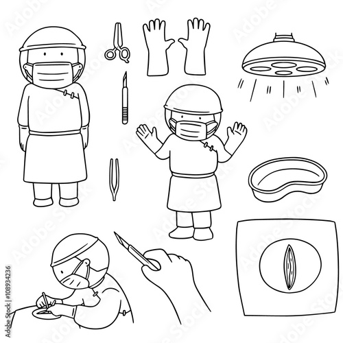 vector set of surgeon