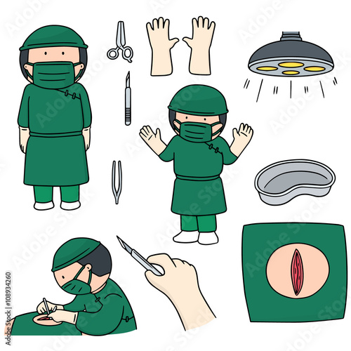 vector set of surgeon