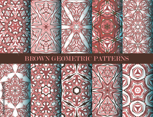 Brown geometric patterns collection