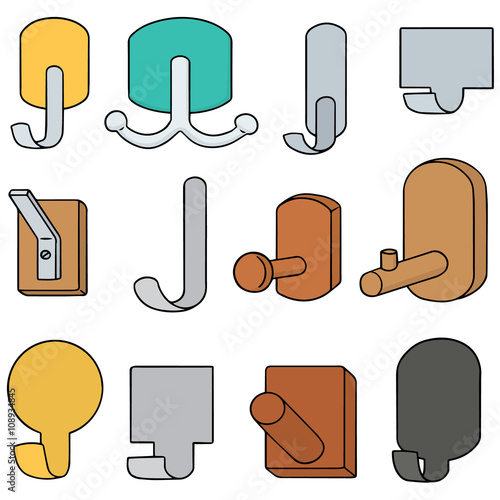 vector set of wall hook