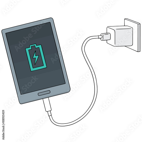 vector set of smartphone charging
