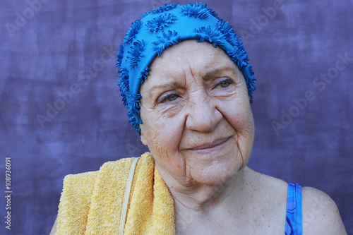 Senior woman swimming