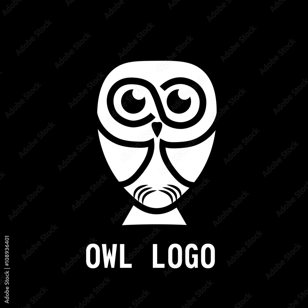 Owl logo in black background
Creative owl sitting in the darkness of night logo
