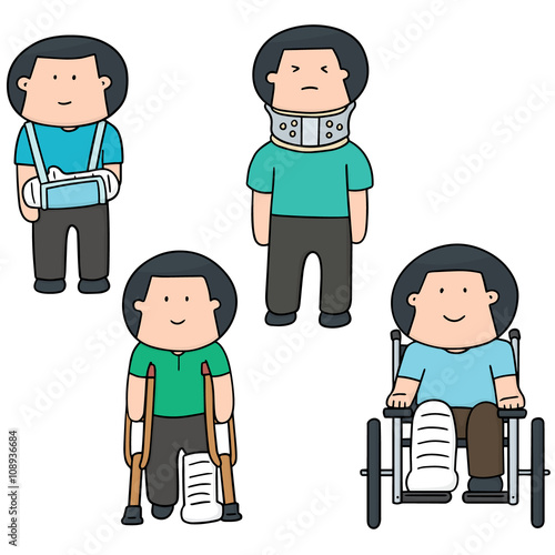 vector set of orthopedic cast