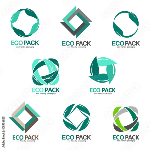 Set of logos eco-friendly packaging. Eco packing