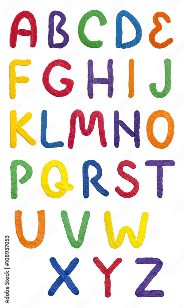 Naklejka premium Handmade plasticine alphabet