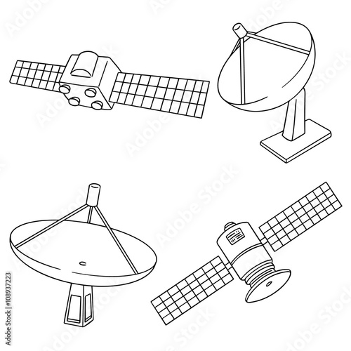 vector set of satellite