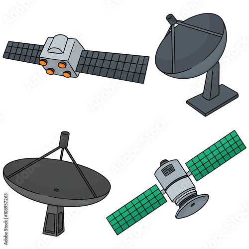 vector set of satellite