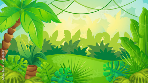 Cartoon Jungle Game Background wall mural wallpaper 