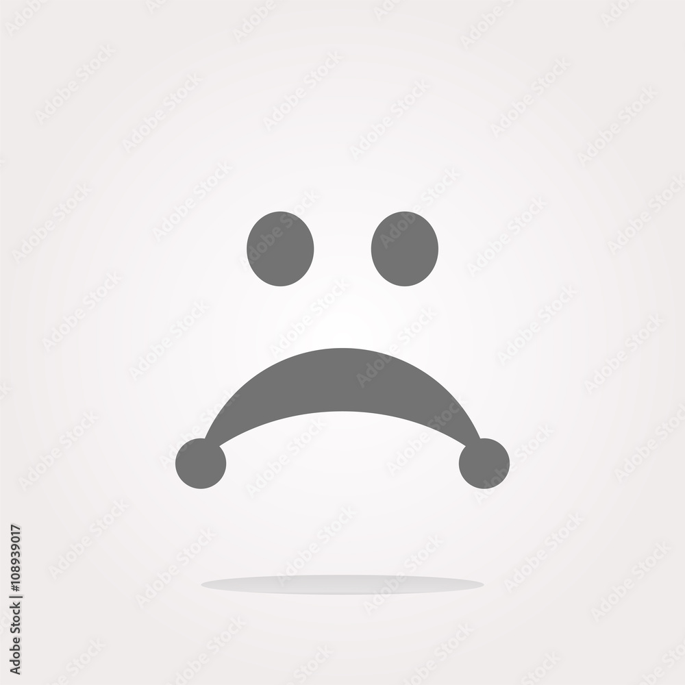 vector Sad icon (button) isolated on white background vector Sad icon (button) isolated on white background