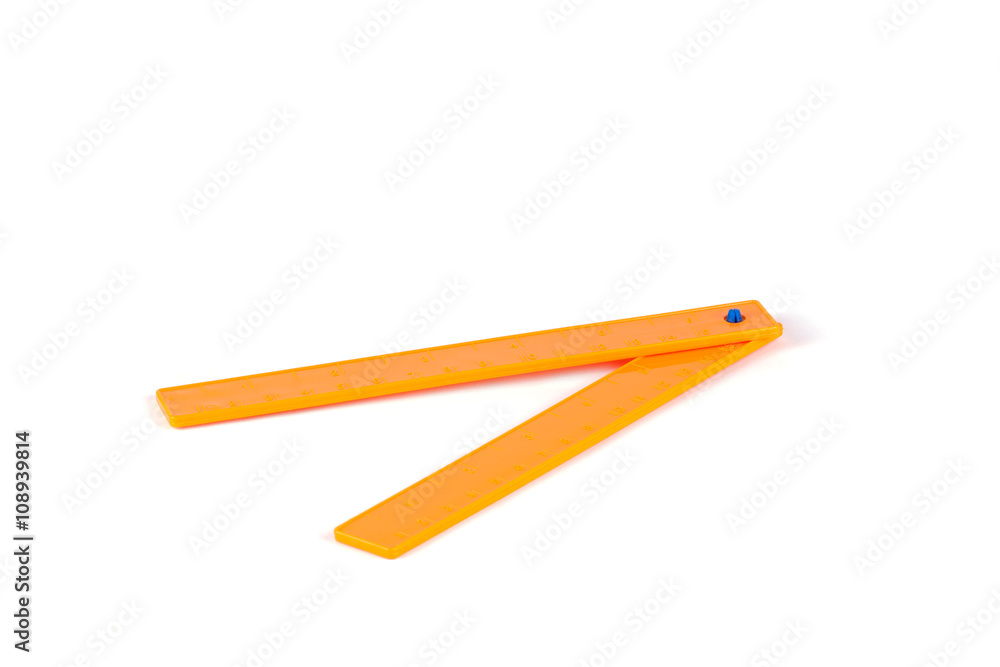 Toy ruler on a white background. Toy ruler on a white background.