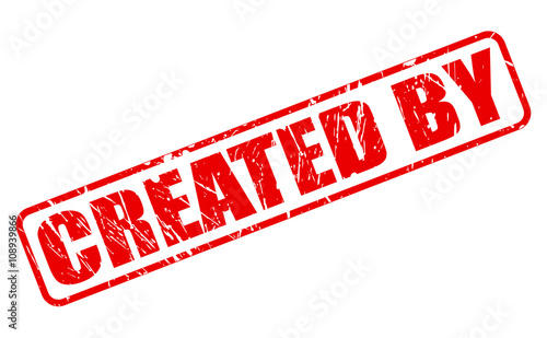 CREATED BY red stamp text