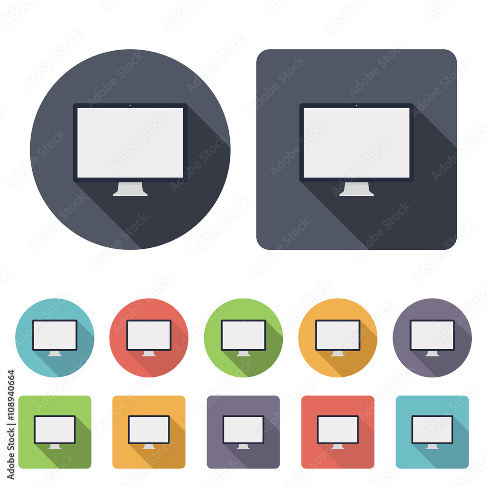 monitor icons set in the style flat design on the white background. stock vector illustration eps10 monitor icons set in the style flat design on the white background. stock vector illustration eps10