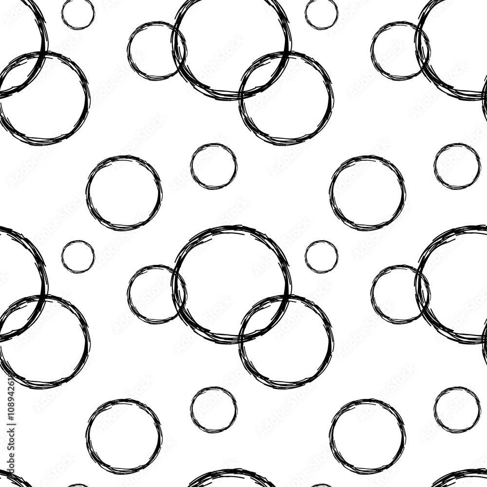 grunge black circles on white background seamless vector pattern illustration grunge black circles on white background seamless vector pattern illustration