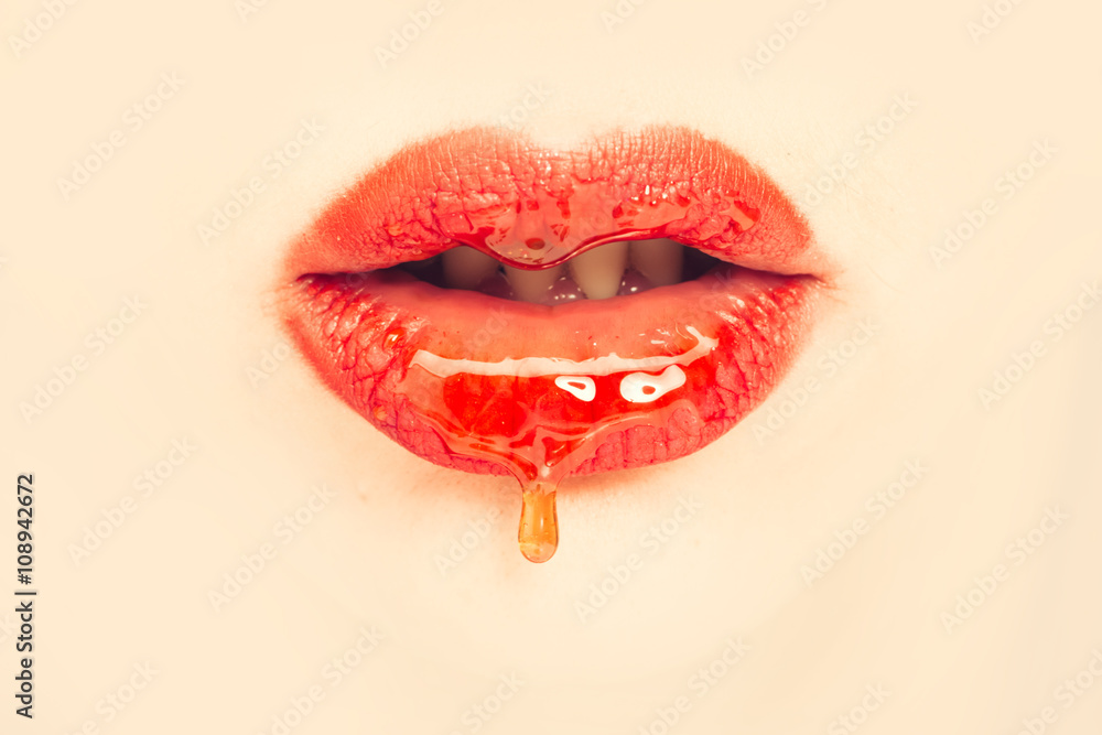 Fototapeta Red female lips