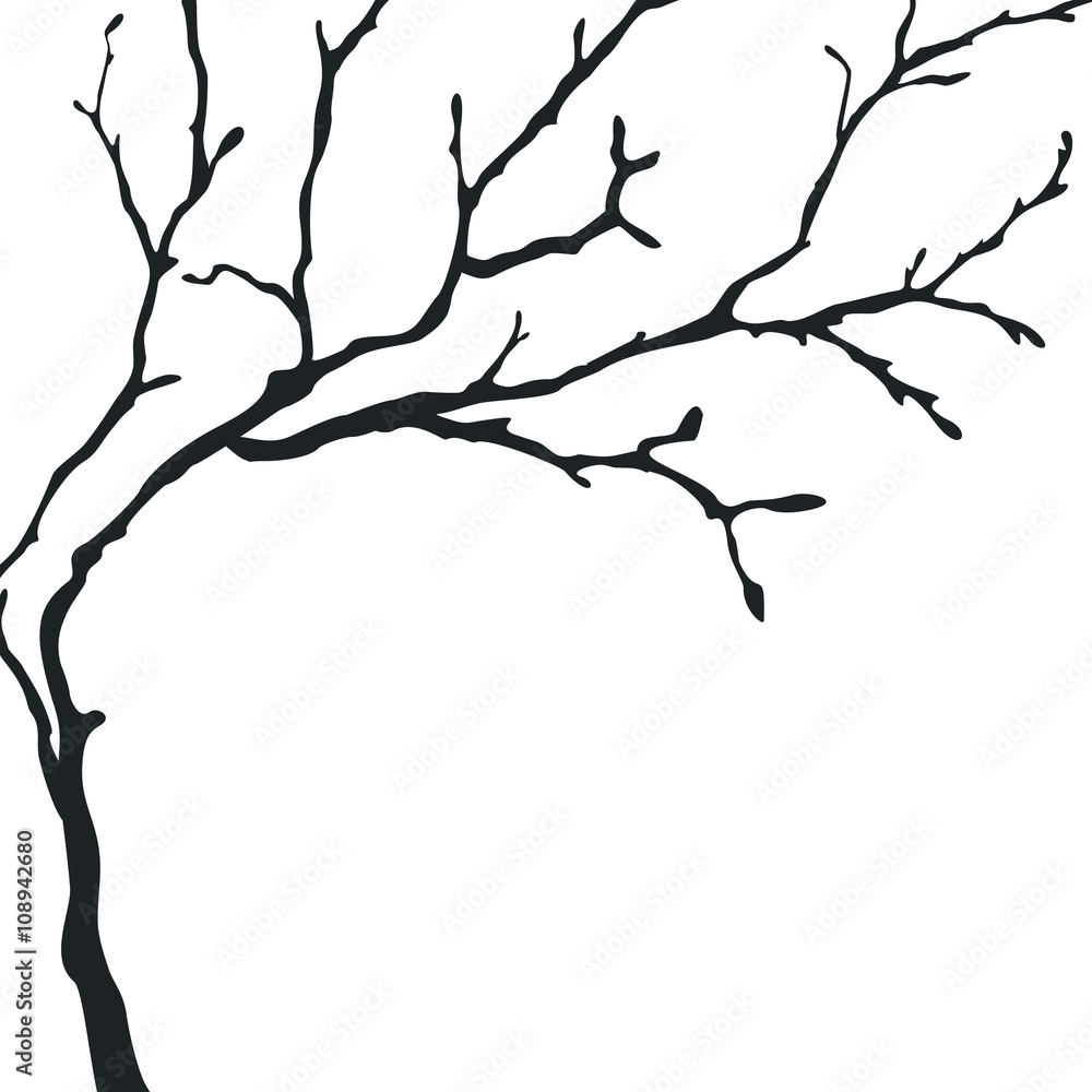 Black silhouette of a bare tree Black silhouette of a bare tree
