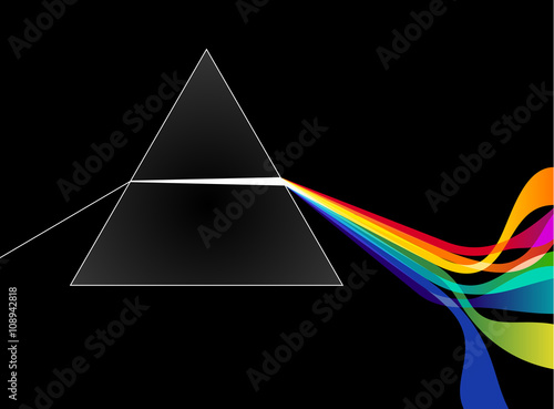 Prism with light rays, eps10 vector