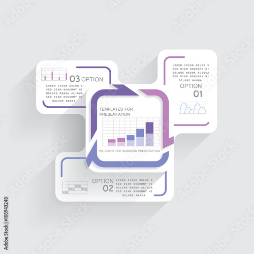 Infographics for presentation in 3 steps or processes