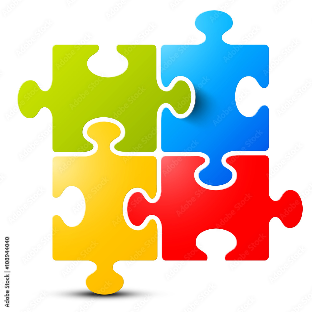 Jigsaw - Puzzle Vector Isolated on White Background Jigsaw - Puzzle Vector Isolated on White Background