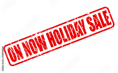 ON NOW HOLIDAY SALE red stamp text