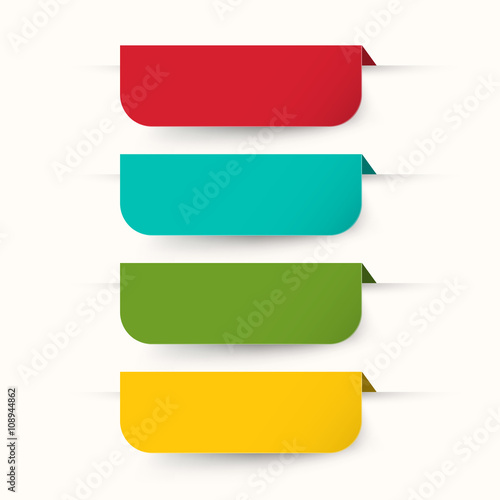 Empty Colorful Labels Set Isolated on White Background
