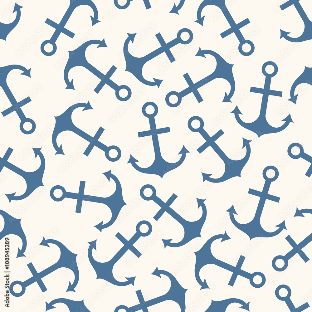 Seamless pattern of anchor shape and line Seamless pattern of anchor shape and line