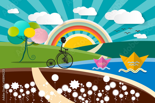 Landscape - Abstract Vector Cartoon
