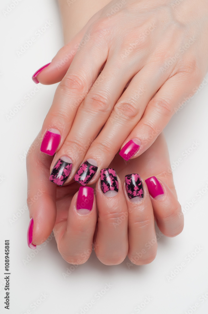 cracked black purple manicure cracked black purple manicure