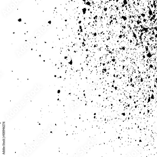 Black Ink paint splatter on white background. Spray paint abstract background, vector illustration