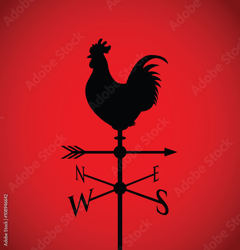 cockerel on a weather post
