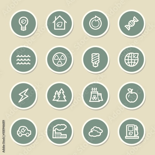 Green ecology web icons set