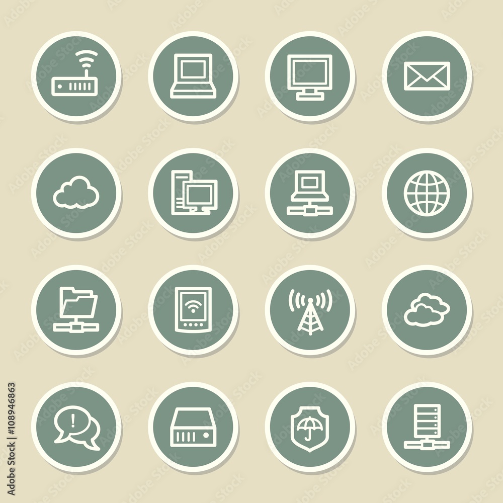 Cloud computing & internet icons set Cloud computing & internet icons set
