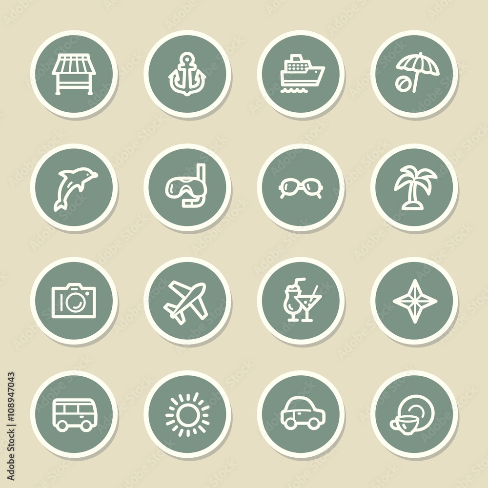 Vacation web icons set Vacation web icons set