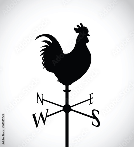cockerel on a weather post