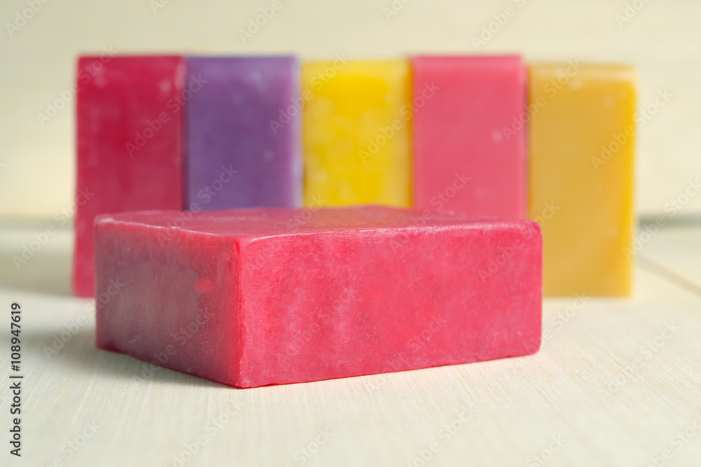 Soap bar flavor with rose, banana, lavender, mango and strawberr Soap bar flavor with rose, banana, lavender, mango and strawberr